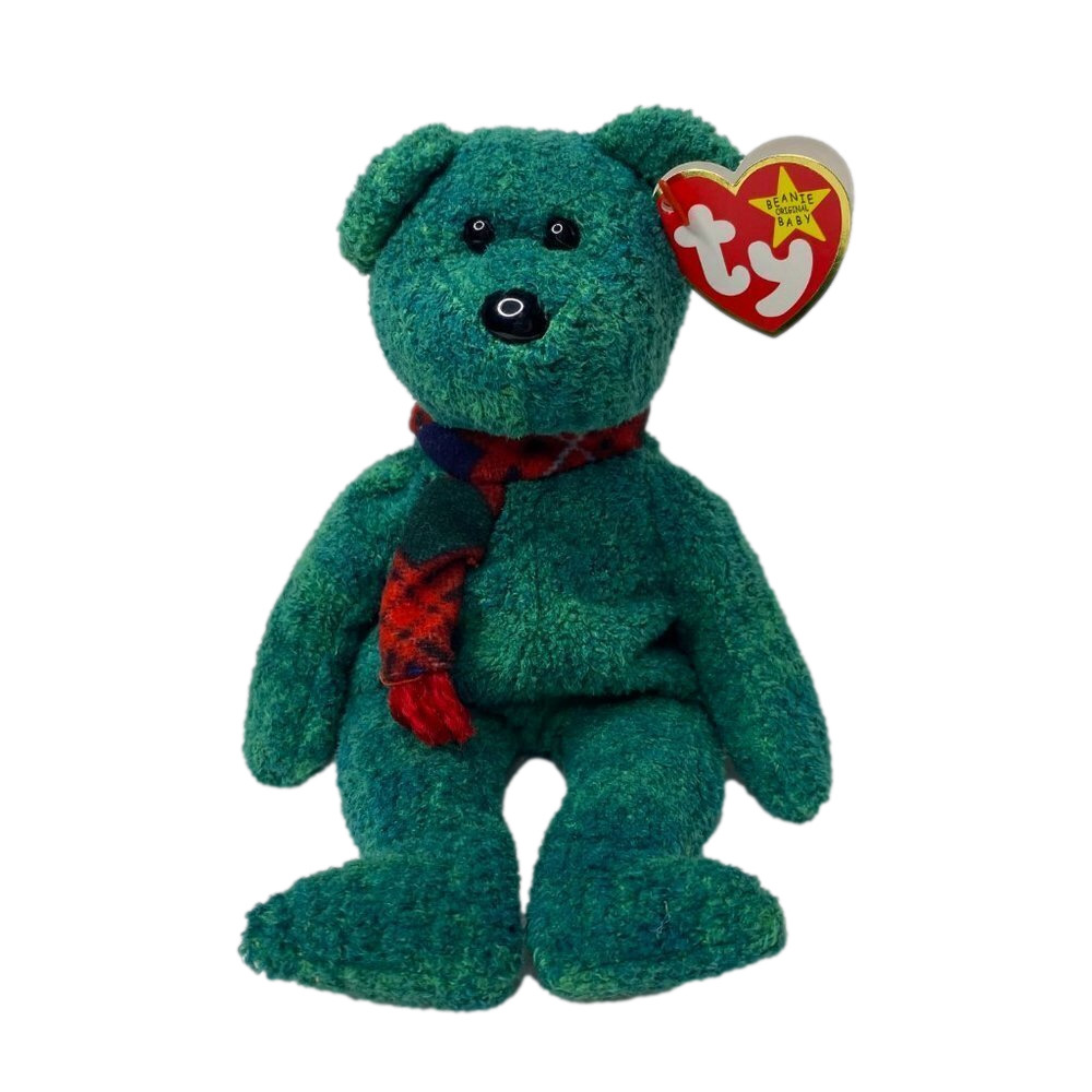 TY Beanie Babies - Wallace the Scottish Bear 4264 - Original Teddy Bear Green